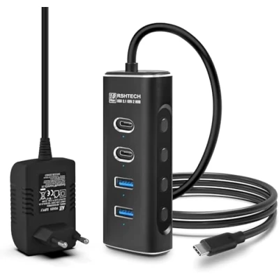 Bild av NÖRDIC 4 port Powered USB C Hub 10Gbps with 2 A &amp; Data Ports