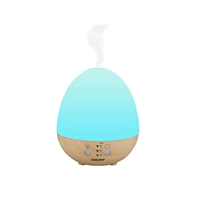 Bild av BEPER P205DIF001 Diffusor för eteriska oljor, aromdiffusor, 5W, ultraljudsteknik, 7 färg LED ljus, kontinuerligt läge, valbar timer, vit/träeffekt