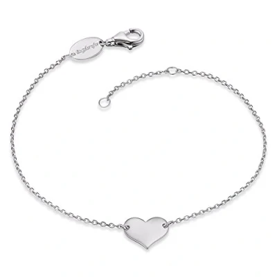 Bild av Engelsrufer Damen Armband silber aus Sterling und schlichtem Herz Anhänger Karabinerverschluss in zwei Längen verstellbar nickelfrei