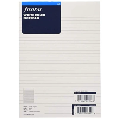 Bild av Filofax A5 linjerat anteckningsblock vit