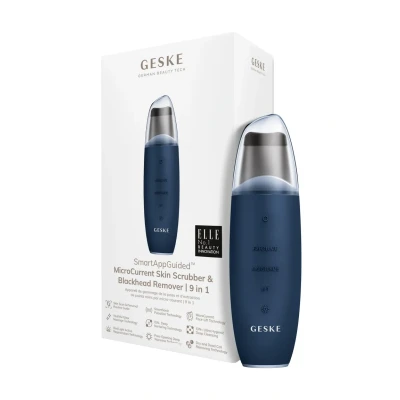 Bild av Geske Microcurrent SKIN Scrubber Blackhead Remover 9 IN 1 Electronic Tools SMARTAPPGUIDED Ansiktsvård tillbehör, Storlek: One Size