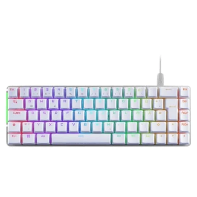 Bild av ASUS ROG Falchion Ace WHT RGB speltangentbord (tysk layout, 65% formfaktor, pekpanel, mekanisk NX röda switchar, 2 x USB C portar, ergonomisk, Aura Sync, tangentbordsskydd, vit)