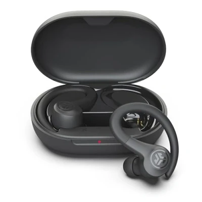 Bild av JLab Go Air Sport+ Löparhörlurar Äkta trådlösa Bluetooth Hörlurar, Öronkrokar för Sport &amp; Gym, 35+ Timmars Speltid In Ear, IP55 Svettresistenta, Be Aware läge, Grafit