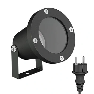 Bild av ledscom.de Trädgårdsstrålkastare DUK för utomhusbruk, IP65, stickpropp, svart, 1x GU10 max. 15W, vattentät, säng, utomhusstrålkastare, utomhusbelysning, trädgårdslampa, växtstrålkastare,