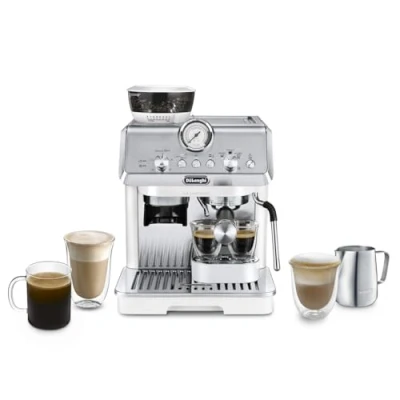 Bild av De&#039;Longhi La Specialista Arte EC9155.W skärmhållare, espressomaskin med kvarn, 8 slipgrader, 15 bar, 3 temperaturer, mjölkskummunstycke, 1300 W, 1,5 l tank, vit inkl. barista kit
