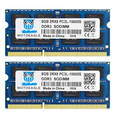 Bild av motoeagle DDR3 1333 SODIMM 16GB Kit (8GBx2) PC3 10600S 8GB DDR3L 1333MHz 2Rx8 10600 204 pin 1,35V/1,5V laptopminne