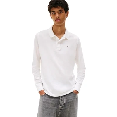Bild av Tommy Jeans SLIM Placket Piké, Storlek: 46, Ecru