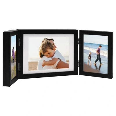 Bild av vidaXL Tredelad fotoram svart 22x15 cm+2x(10x15 cm)