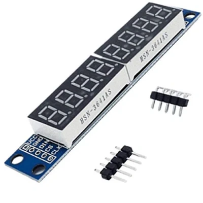 Bild av AZDelivery MAX7219 LED modul 8 bitars 7 segment display skärm kompatibel med Arduino och Raspberry Pi E bok!