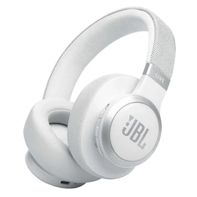 Bild av JBL Live 770NC On ear Bluetooth hörlurar med adaptiv aktiv brusreducering och avtagbar ljudkabel, JBL:s signaturljud, vit
