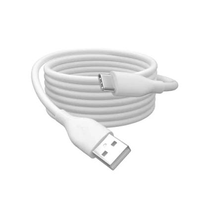 Bild av DIGITUS USB 2.0 anslutningskabel 0,5 m A till Type C High Speed 480 Mbit/s 60 W strömförsörjning flexibel silikonkabel vit för iPad, iPhone, Android smartphones, surfplattor