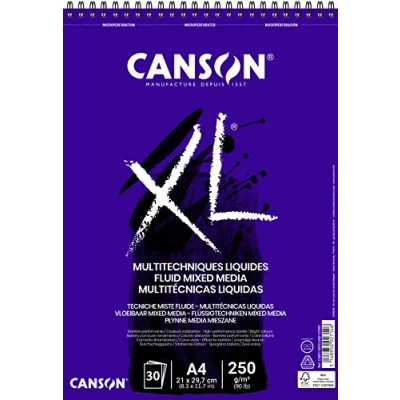 Bild av CANSON XL® Fluid Mixed Media, block för flytande blandningstekniker, DIN A4, 30 ark, 250 g/m²