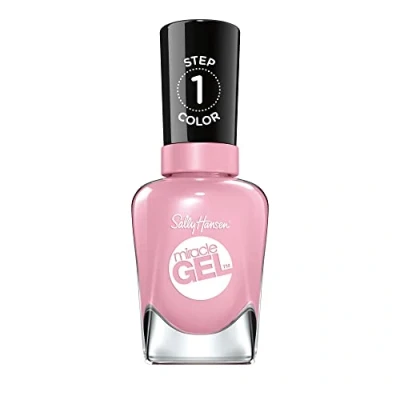 Bild av Sally Hansen Miracle Gel nagellack utan artificiellt UV ljus, rosa kändisar, rosa, med intensiv glänsande gelfinish, nr 160, (1 x 14,7 ml)