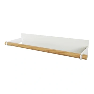 Bild av Yamazaki 2567 TOSCA magnetisk köksrullehållare, vit, stål/trä, minimalistisk, 32 x 8,5 6 cm