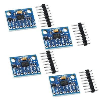 Bild av GERUI 4 stycken ADXL345 accelerometer 3 axlar GY 291 digital gravitationssensor modul axlad accelerationsmodul acceleration lutning kompatibel med Arduino Raspberry Pi