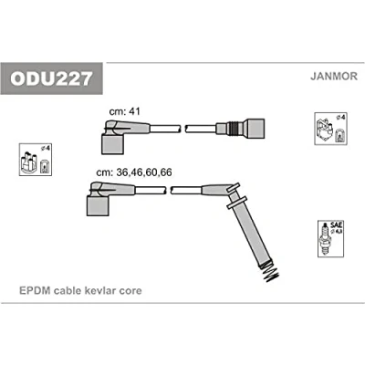 Bild av JANMOR ODU227 Jeu De Fils d&#039;Allumage OPEL: Corsa B 3/5 portes, Astra F CC, A CC