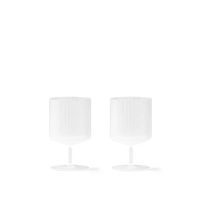 Bild av ferm LIVING Ripple vinglas, vitt, 270 ml, glas, set om 2