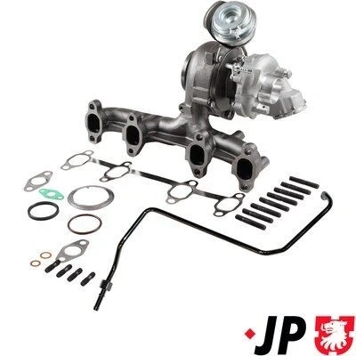 Bild av JP GROUP 1117800810 Turbocompresseur à gaz d&#039;échappement y compris Jeu de joints d’étanchéité, avec aspiration d&#039;huile