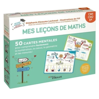 Bild av Mes leçons de maths Niveau CM1, CM2, 6e: 50 cartes mentales pour comprendre facilement la numération, le calcul, géométrie et les mesures !