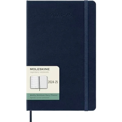 Bild av Moleskine 18 Monate Wochen Notizkalender 2024/2025, L/A5, 1 Wo = Seite, Rechts linierte Fester Einband, Saphir