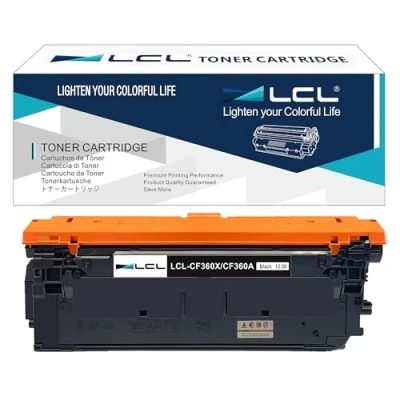 Bild av LCL Renoverad tonerkassett 508X 508A CF360A CF360X 12500sidor (1 Svart) ersättning för HP M553 Printer M577 Color LaserJet Enterprise M552dn M553dn M553n M553x M577c MFP M577Z