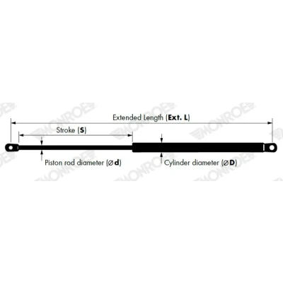 Bild av MONROE ML6504 Vérin de coffre 145N 513mm FORD: Ecosport Mk2