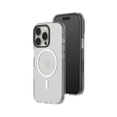Bild av RhinoShield Clear Case kompatibelt med MagSafe för [iPhone 16 Pro] Enastående magnetisk tjocklek, gulningsbeständig, kristallklar, optimalt skydd och personlig svart kameraring