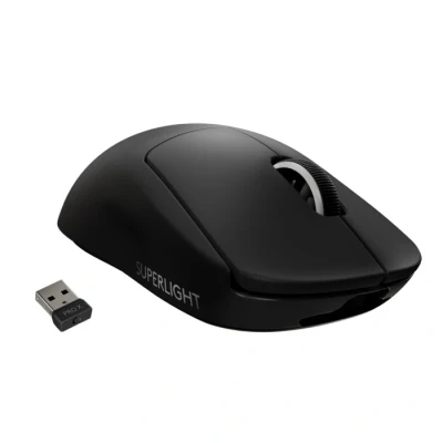 Bild av Logitech G PRO X SUPERLIGHT trådlös spelmus, gjord för esports HERO 25K sensor, ultralätt 63g, programmerbara knappar, upp till 70h batteritid, NOLLADDITIV PTFE FEET, PC/Mac svart