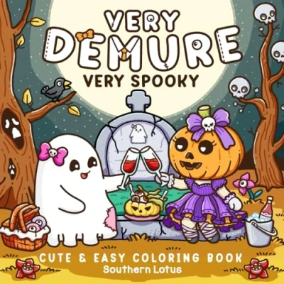 Bild av Very Demure Spooky: Coloring Book for Adults and Teens Featuring Creepy Adorable Characters in Cozy Spooky Vibes, Cute Easy Designs Relaxation Stress Relief