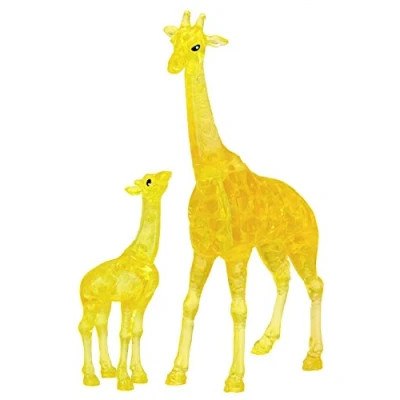 Bild av Kristallpussel 3D giraffpar gul transparent design 38 delar byggsats för barn och vuxna HCM Kinzel
