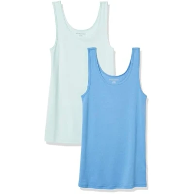 Bild av Amazon Essentials Women&#039;s Linne smal passform, Pack of 2, Fransk blå/Havsblå, XL