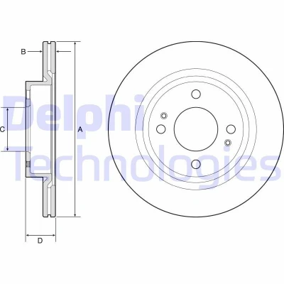 Bild av Bromsskiva DELPHI BG4830C