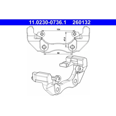 Bild av ATE 11.0230 0736.1 Support d&#039;Étrier De Frein FORD: Focus C Max, 2, Max