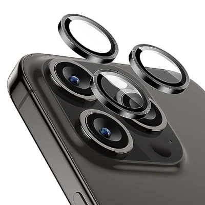 Bild av ESR Kameralinsskydd för iPhone 16 Pro Max/16 Pro/15 Max/15 Pro/14 Max/14 Pro, individuella HD skydd robusta, reptåliga, ultratunna, armoritserien, 1 pack, svart
