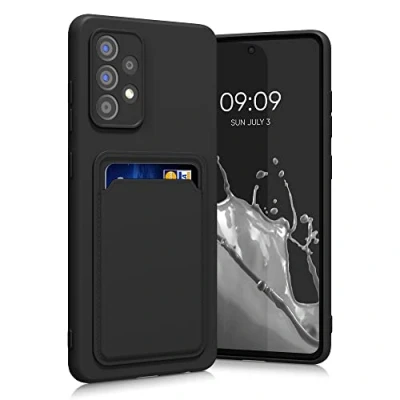 Bild av kwmobile fodral kompatibelt med Samsung Galaxy A52 / 5G A52s TPU telefonskydd kreditkortshållare svart
