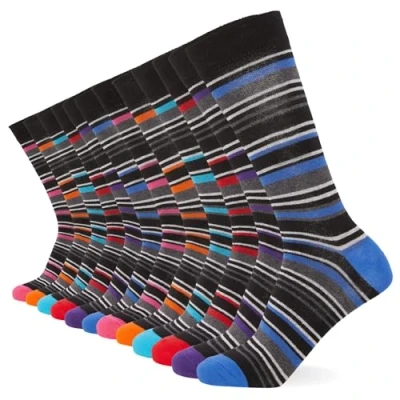 Bild av FM London Socks (set med 12) herr, Flerfärgad (randig), 39/46 EU