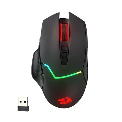 Bild av Redragon M690PRO Trådlös spelmus, 8 000 DPI kabelansluten/trådlös spelmus med snabbeldknapp, makroknappar, ergonomisk design för PC/Mac/bärbar dator