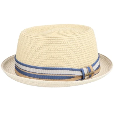 Bild av Stetson Licano Toyo Pork Pie Stråhatt Damer/Herrar strandhatt solhatt med foder, grosgrain band sommar Vår S (54 55 cm) natur