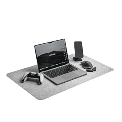 Bild av DELTAHUB Minimalistisk filt skrivbordsskydd, anti fransning, glid, lätt att rengöra, glida, långvarig, snygg design, bekväm, beständig, skrivbordsmatta, PC, Mac, bärbar dator stor