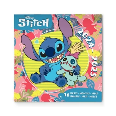 Bild av Stitch kalender 2024 2025 Disney 2024/2025 månatlig väggplanerare väggkalender (30 x 30 cm) europeisk version