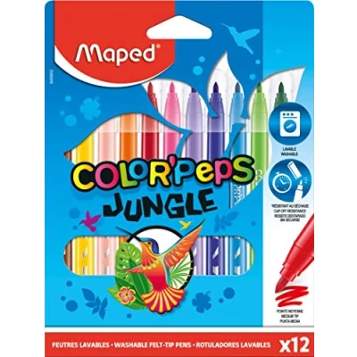 Bild av Maped Color Peps Jungle Colouring Blanket Tip pennor (paket med 12), 845902