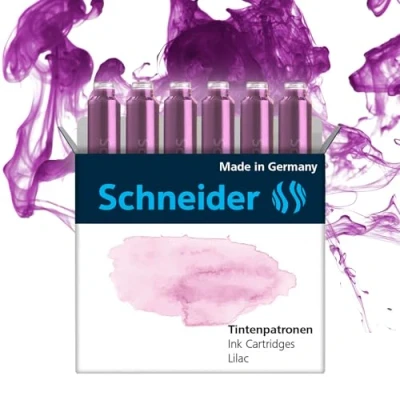 Bild av Schneider Pastell bläckpatron (standardpatroner för reservoarpennor) Lilac, 6 stycken