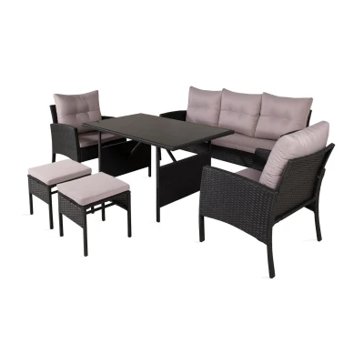 Bild av Venture Home Knock 1527 201 Loungeset soffa, bord, fåtöljer, pallar