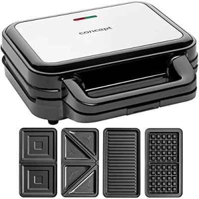 Bild av CONCEPT hushållsapparater smörgåsgrill med utbytbara plattor 4 i 1 SV3070, 900 W, svart