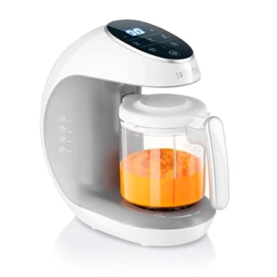 Bild av Sweety Fox Multifunktionell Barnmatstillverkare 7 i 1 Ångkokare, Mixer, Puls, Automatisk Rengöringsfunktion, Flasksterilisator, Burkvärmare, Avfrostningsfunktion Grötkokare
