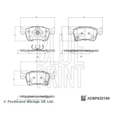 Bild av BLUE PRINT ADBP420184 Bromsbeläggsats framaxel med akustisk slitagevarnare MG: MG 4 EV (EH32) 2022