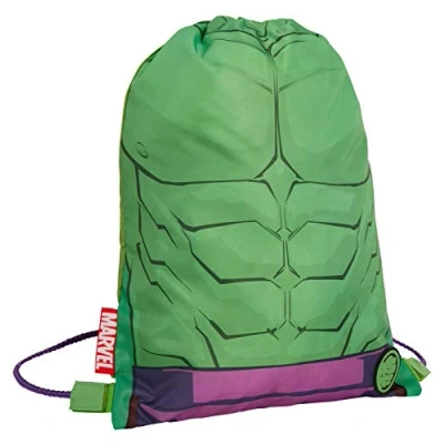 Bild av Marvel pojkar Hulk Dragsko gymväska Avengers sport simning PE kit barn ryggsäck flickor tränare simma säck, gRÖN, En storlek, väska
