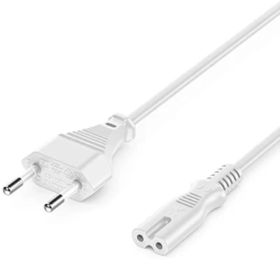 Bild av deleyCON 1,5m Nätkabel Strömkabel Ström Kabel Kontakt Typ C Eurokontakt till C7 Uttag Euro Småenhetskabel 8 TV Blu Ray Hushållsapparater Nätaggregat Vit