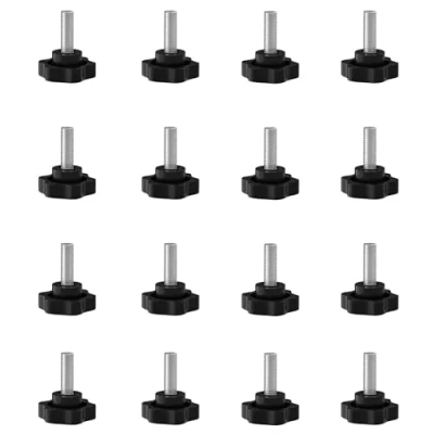 Bild av SHULLIN 16 stycken M6 stjärnhuvudskruv stjärnhandtagsskruv räfflad skruv stjärnskruv stjärnhandtag skruvar gänga klämknapp för maskin industriell utrustning (M6 x 20 mm)