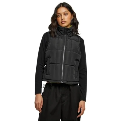 Bild av Urban Classics Reversible Cropped Puffer Väst, Storlek: 4XL, Black frozenyellow